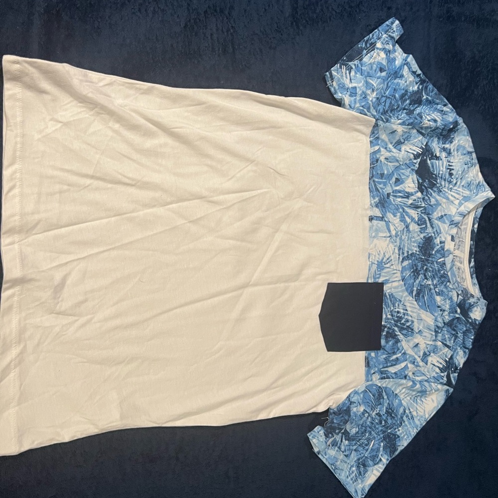 Primary small t shirt, light blue/navy blue/white